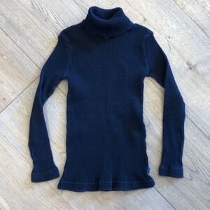 Pappa & Ciccia Navy Ribbed Turtleneck, Girls 6A
